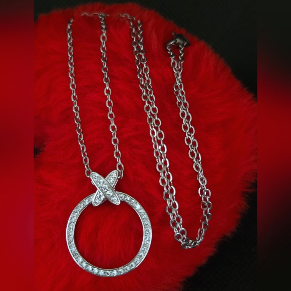 round circle crystals necklace